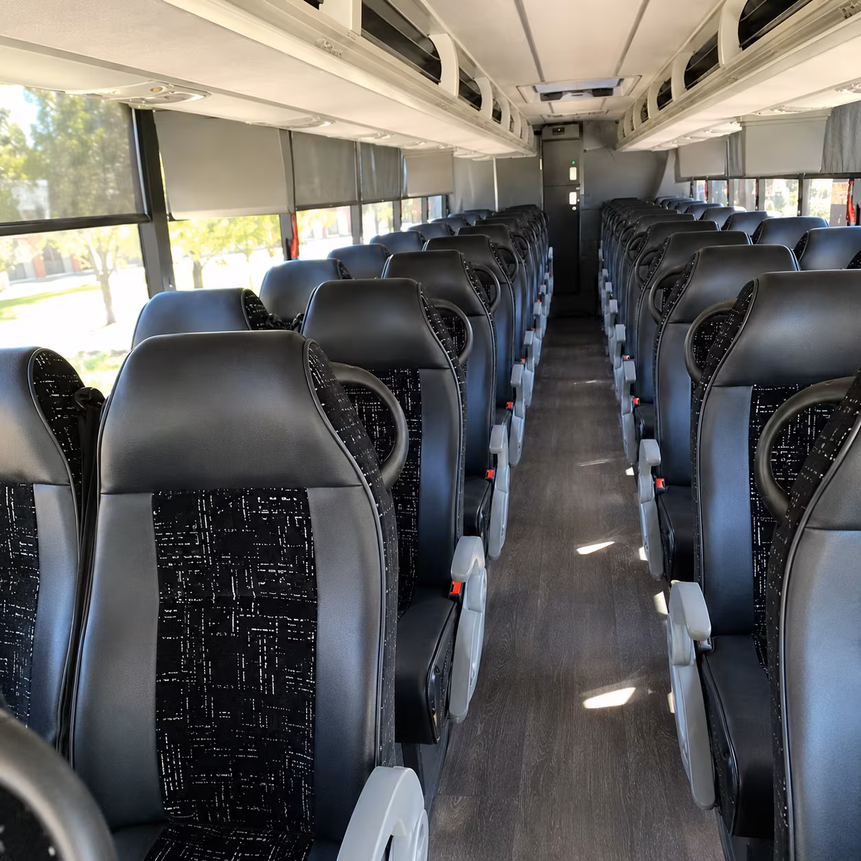 56 passenger charter bus inside