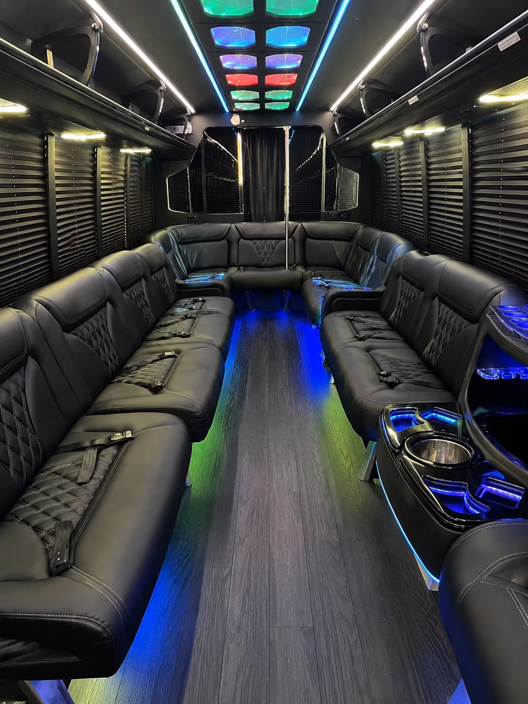 lakewood 20 passenger party bus interior