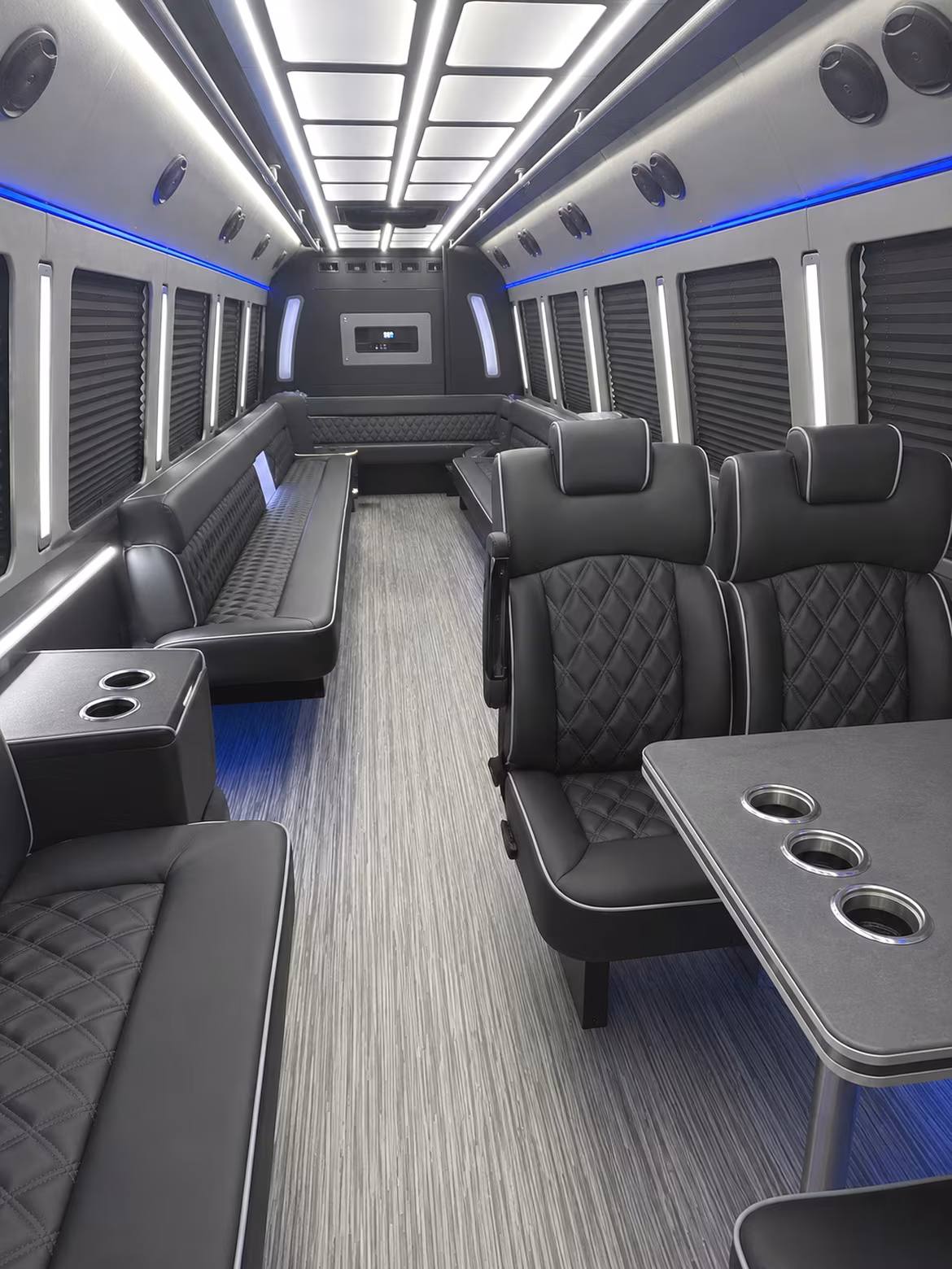 lakewood 25 passenger party bus inside