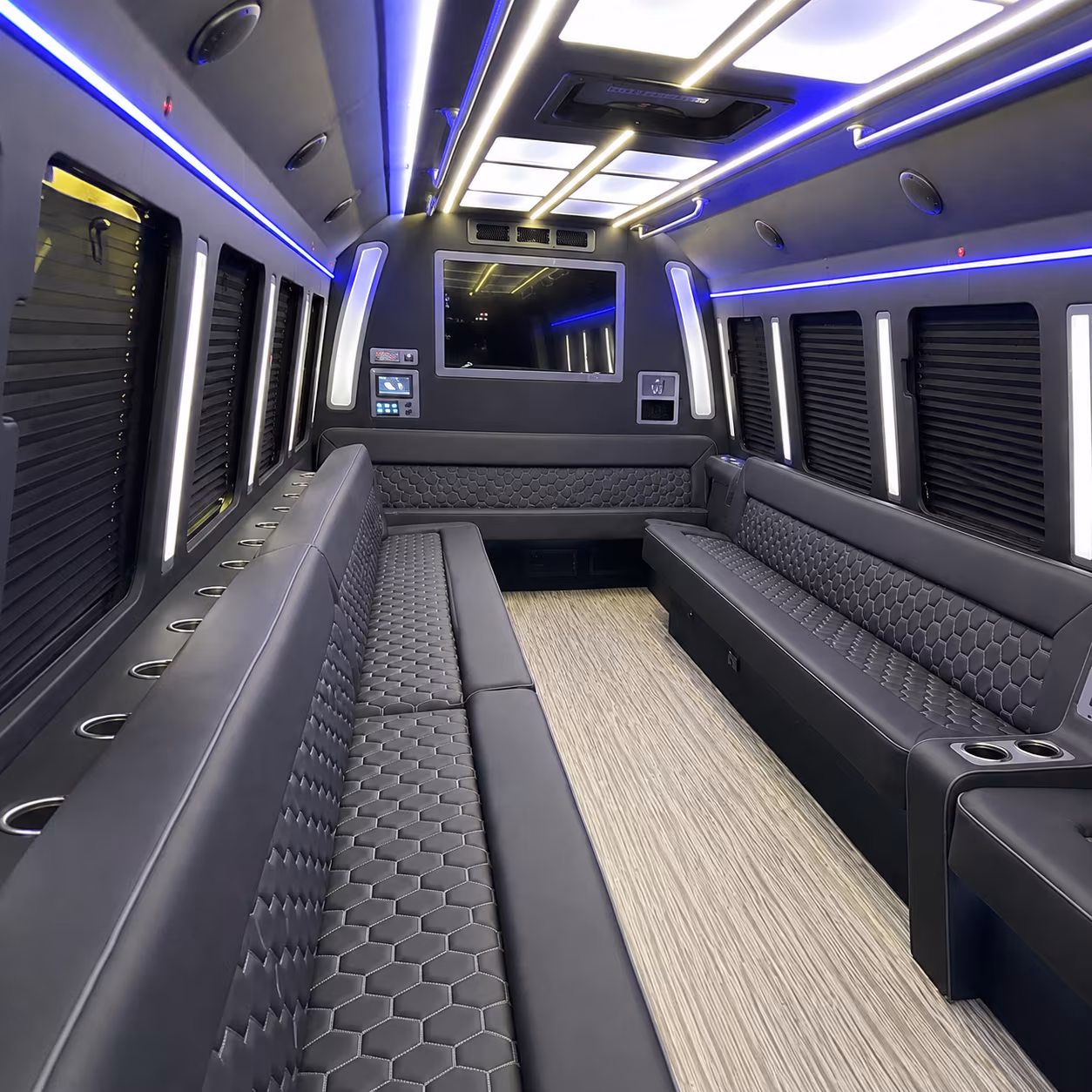 lakewood 40 passenger party bus inside