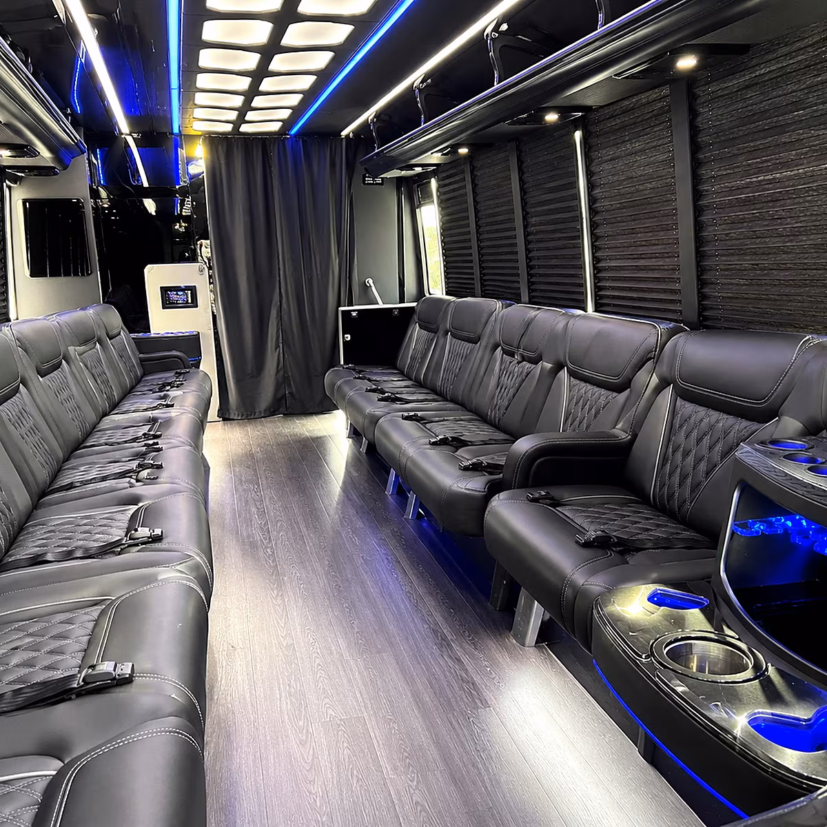 lakewood party bus rental interior